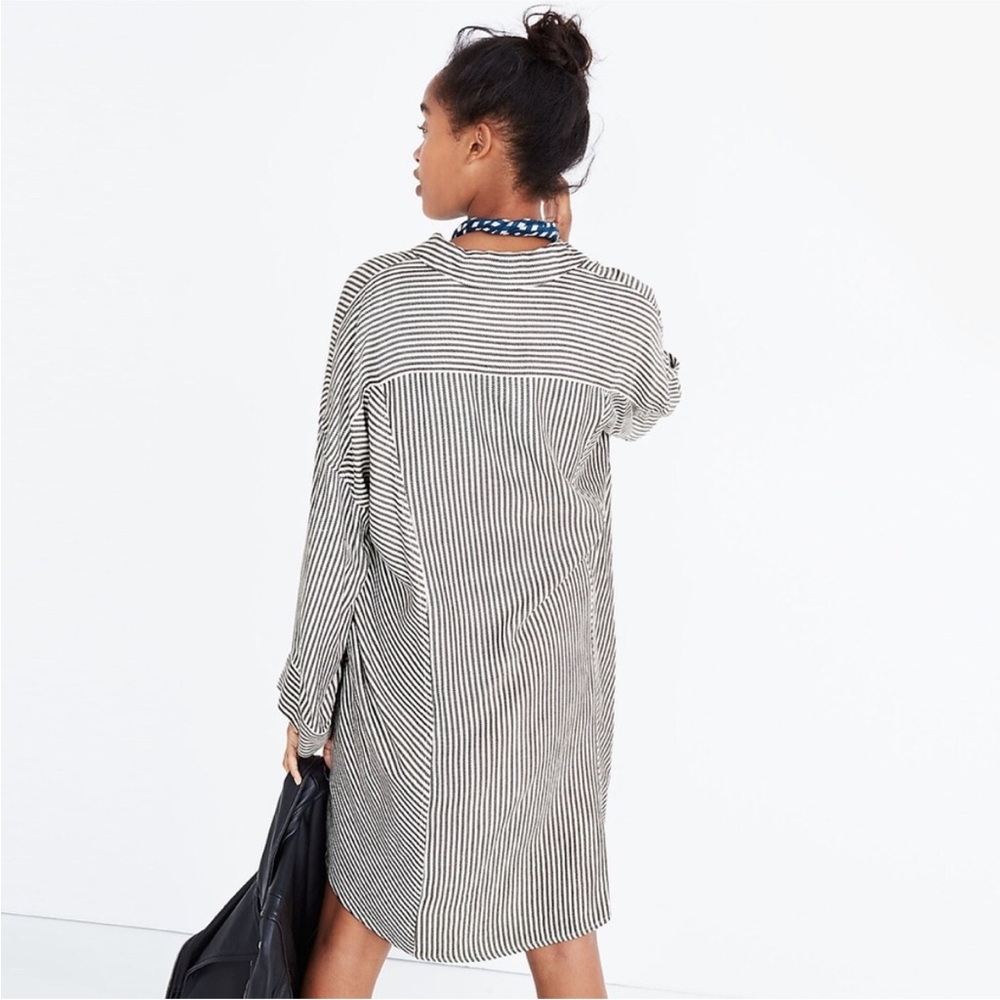 Madewell Striped Button-Up Shirt Dress - Picture 2 of 6